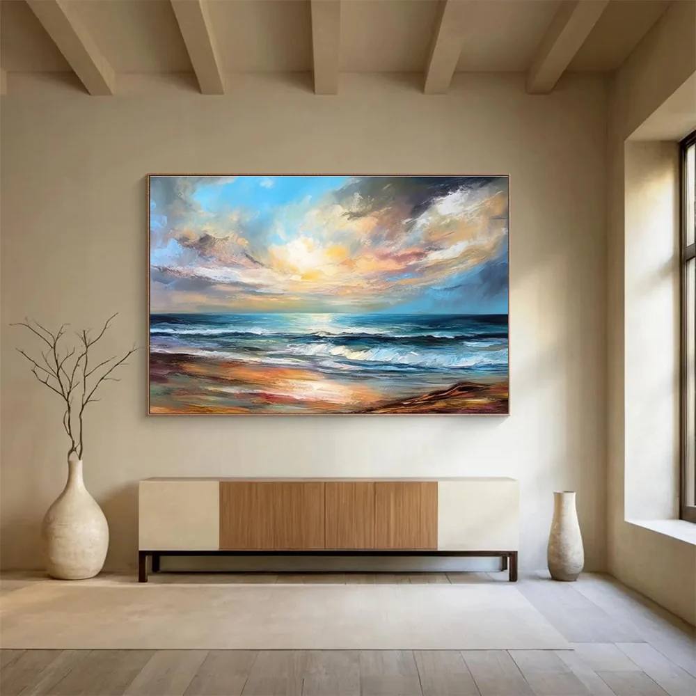 They Original Beach Abstract Island Abstract Canvas Artwork H8K3A